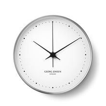 Georg Jensen - Henning Koppel Wall Clock Ø 22 cm, stainless steel / white