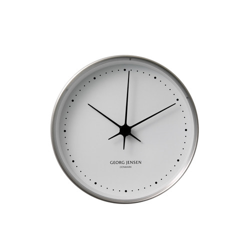 Georg Jensen - Henning Koppel Wall Clock Ø 10 cm, stainless steel / white